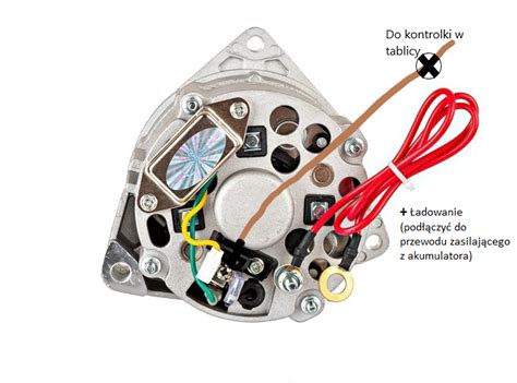 uproszczony schemat elektryczny podłączenia alternatora z zewnętrznym regulatorem