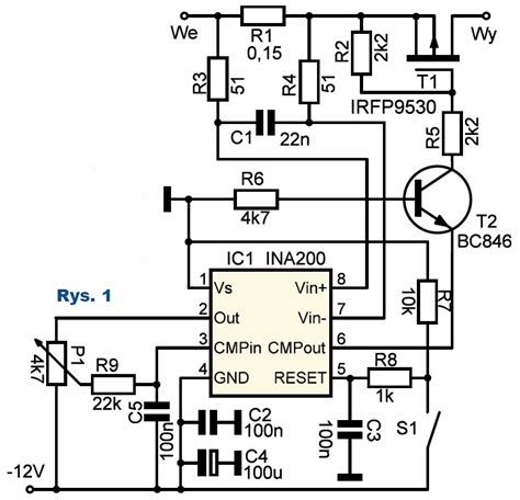 Schemat ideowy termostatu z komparatorem napięcia