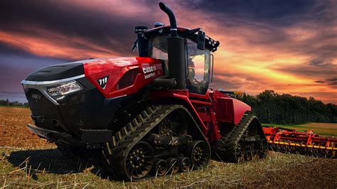 Zdjęcie przodu ciągnika Case IH Quadtrac 715 z nowymi światłami LED