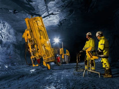 Thematic photo of an underground mining drilling rig in operation