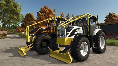 An overview image comparing different types of forestry tractors (MTZ BELARUS, Valtra, Zetor, Ursus) in a forest setting, highlighting their varying sizes and adaptations for different tasks.
