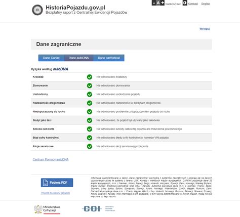 Zrzut ekranu z serwisu historiapojazdu.gov.pl, pokazujący miejsce do wpisania danych pojazdu.