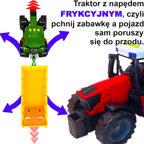 Schemat budowy traktora z ruchomą przyczepą i otwieralnymi elementami