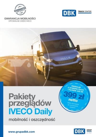 Schematyczne przedstawienie oszczędności paliwa i redukcji kosztów przeglądów w Iveco Daily