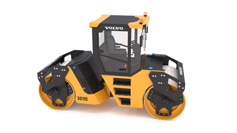 Photo of a Volvo DD105 vibratory roller working on an urban street
