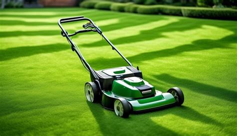 Thematic photo of a Qualcast electric reel lawnmower with a perfectly manicured lawn