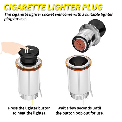 Technical drawing of a hermetic cigarette lighter socket.