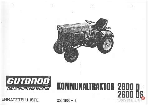 Zestawienie parametrów technicznych traktorka Gutbrod model 2500