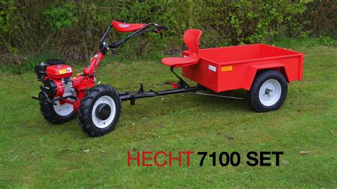 Tabela ze specyfikacjami technicznymi glebogryzarki i przyczepy HECHT 7100 SET