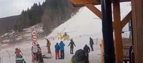 Wypadek na wyciągu krzesełkowym na stoku narciarskim w Wiśle