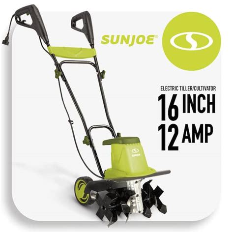 Thematic photo of an electric tiller in use in a home garden