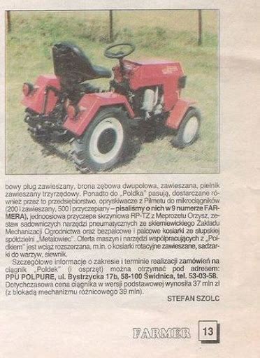 Historyczne zdjęcie polskiego miniciągnika, np. Poldek 1CA90 lub Tur 10D