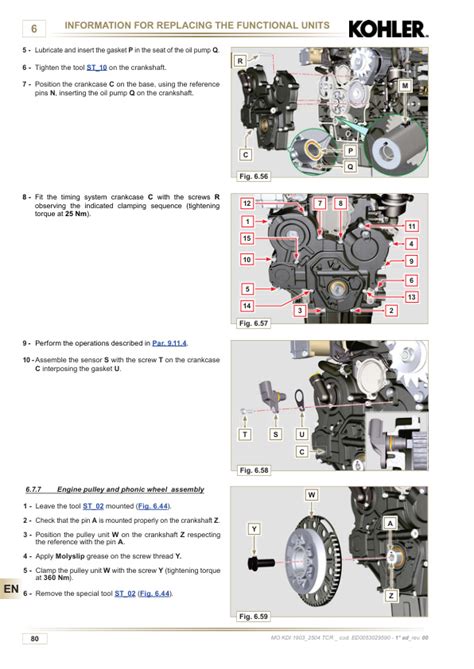 Schemat silnika Kohler KDI 1903 TCR z elementami DPF i DOC