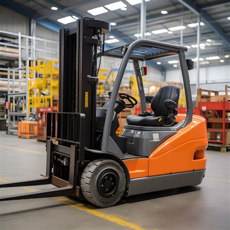 Electric forklift in a clean warehouse environment