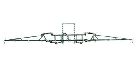 Scheme of a suspended field sprayer showing the boom and nozzle system