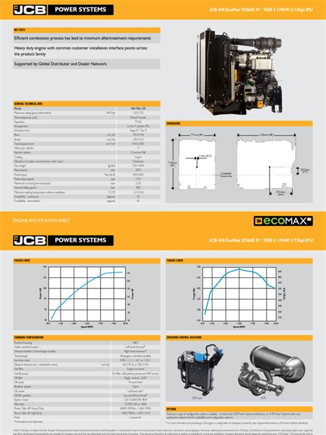 Infographic showing the features of the JCB EcoMAX engine
