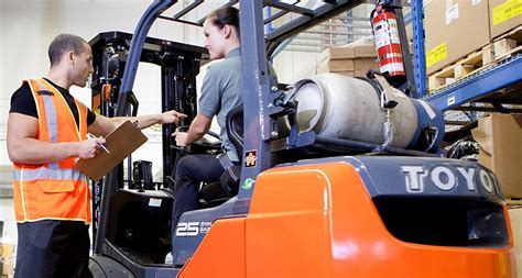 Photo of a forklift operator undergoing training