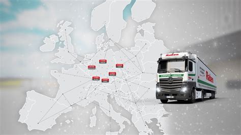 Mapa przedstawiająca globalną sieć logistyczną Raben w Europie