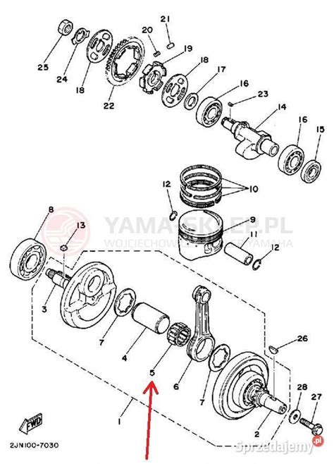 Zdjęcie techniczne wału korbowego Kawasaki 13031-2129