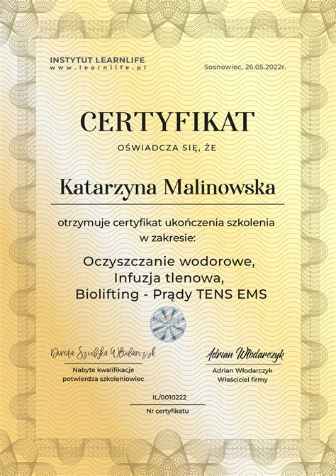Certyfikat gwarancyjny na sprzęt ogrodniczy