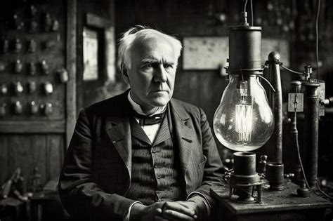 Thomas Alva Edison przy fonografie