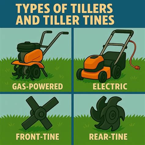 Infographic showing different types of tillers and their applications