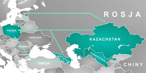 Mapa trasy transportu węgla z Kazachstanu do Polski