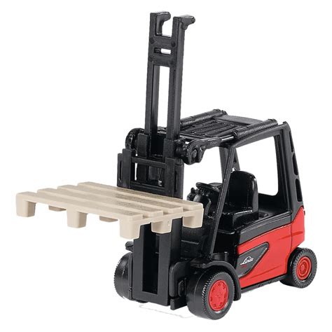 Plastikowy model wózka widłowego Bruder 02511 w akcji z paletą