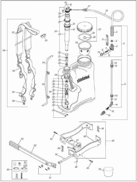 Diagram showing how to clean and maintain a pressure sprayer after use