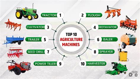 Infographic showing different types of Arbos agricultural machines and their applications
