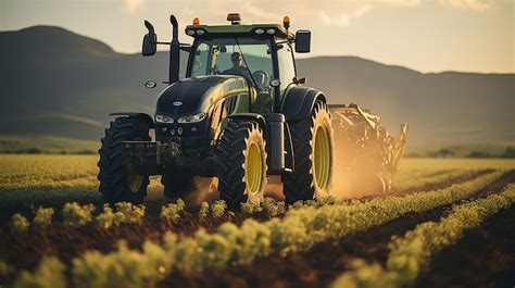Thematic photo of a tractor on a field