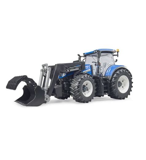 Zestaw ciągnika New Holland z ładowaczem i przyczepą w akcji na polu