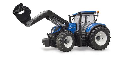 Zestaw zabawek Bruder: ciągnik New Holland T7.315 z ładowaczem, chwytakiem do bel i przyczepą do balotów