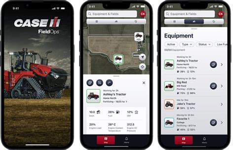 zrzut ekranu interfejsu aplikacji Case IH FieldOps