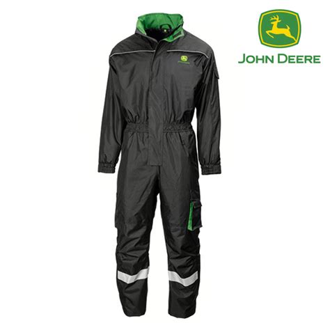 Infographic or diagram showing the layers and materials of John Deere winter workwear