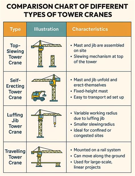 Comparison chart illustrating the different types of HDS cranes based on mounting location (behind cabin, rear, middle) and boom type (telescopic, knuckle boom)