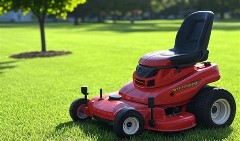 Thematic photo of an electric lawn mower in a garden