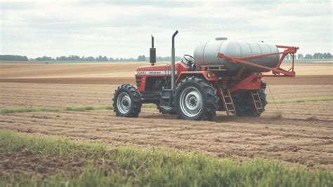 Tematyczne zdjęcie ogrodu z widocznym opryskiwaczem ciśnieniowym