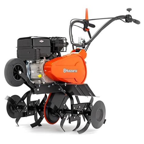 Diagram showing the various components of a Husqvarna TF 335 tiller