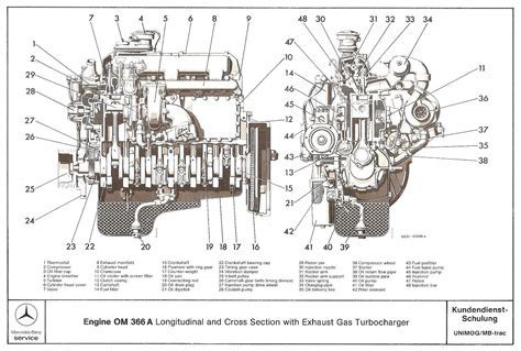 Diagram or cutaway of Mercedes-Benz OM 366 engine