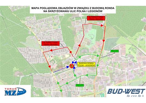 Mapa objazdów wyznaczonych w związku z wypadkiem w Miąskowie na DK11
