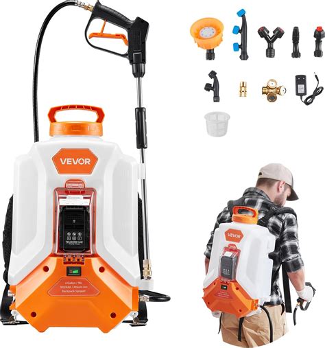 Infographic showing different applications of a battery sprayer