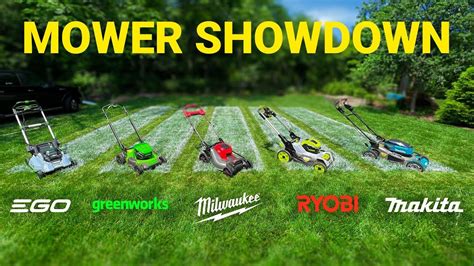Comparison table of technical parameters of different lawnmower brands