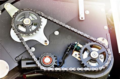 Close-up photo of the lawnmower's drive mechanism