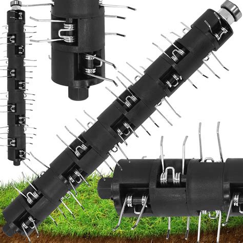 Schemat działania aeratora z kolcami nakłuwającymi trawnik