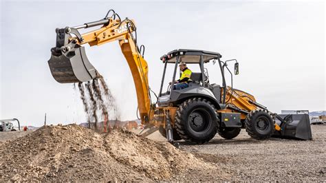 Thematic photo of a Komatsu backhoe loader working on a construction site