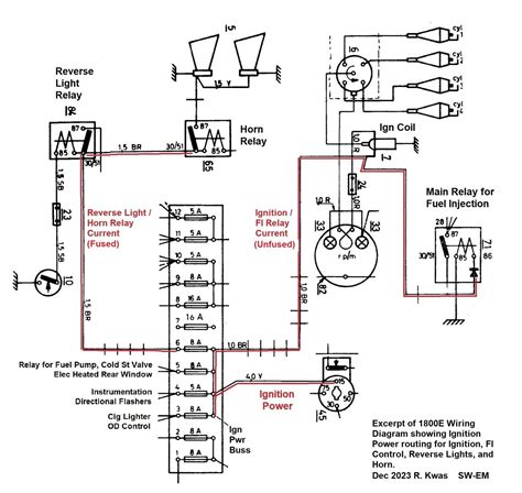 Wiring diagram of the reverse signal in an excavator-loader