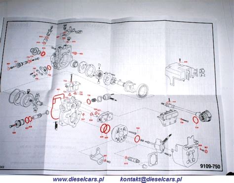 schemat pompy wtryskowej Delphi-Lucas z oznaczeniem punktów blokady