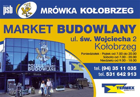 Zdjęcie przedstawiające nowoczesny market budowlany PSB Mrówka z widocznym oznakowaniem placówki