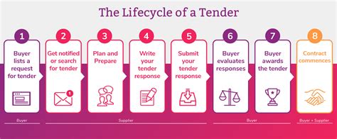 Infographic showing the stages of a public tender process.